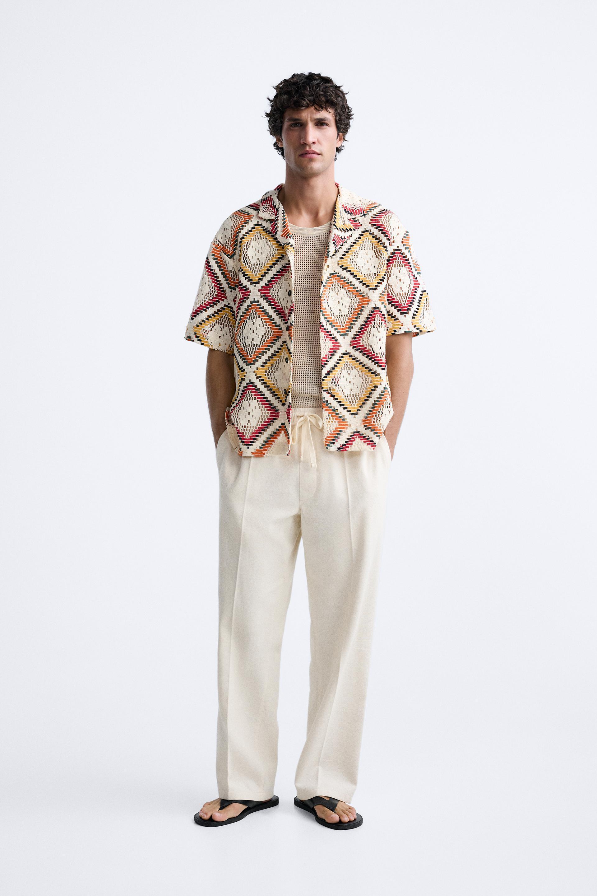 GEOMETRIC CROCHET SHIRT Product Image