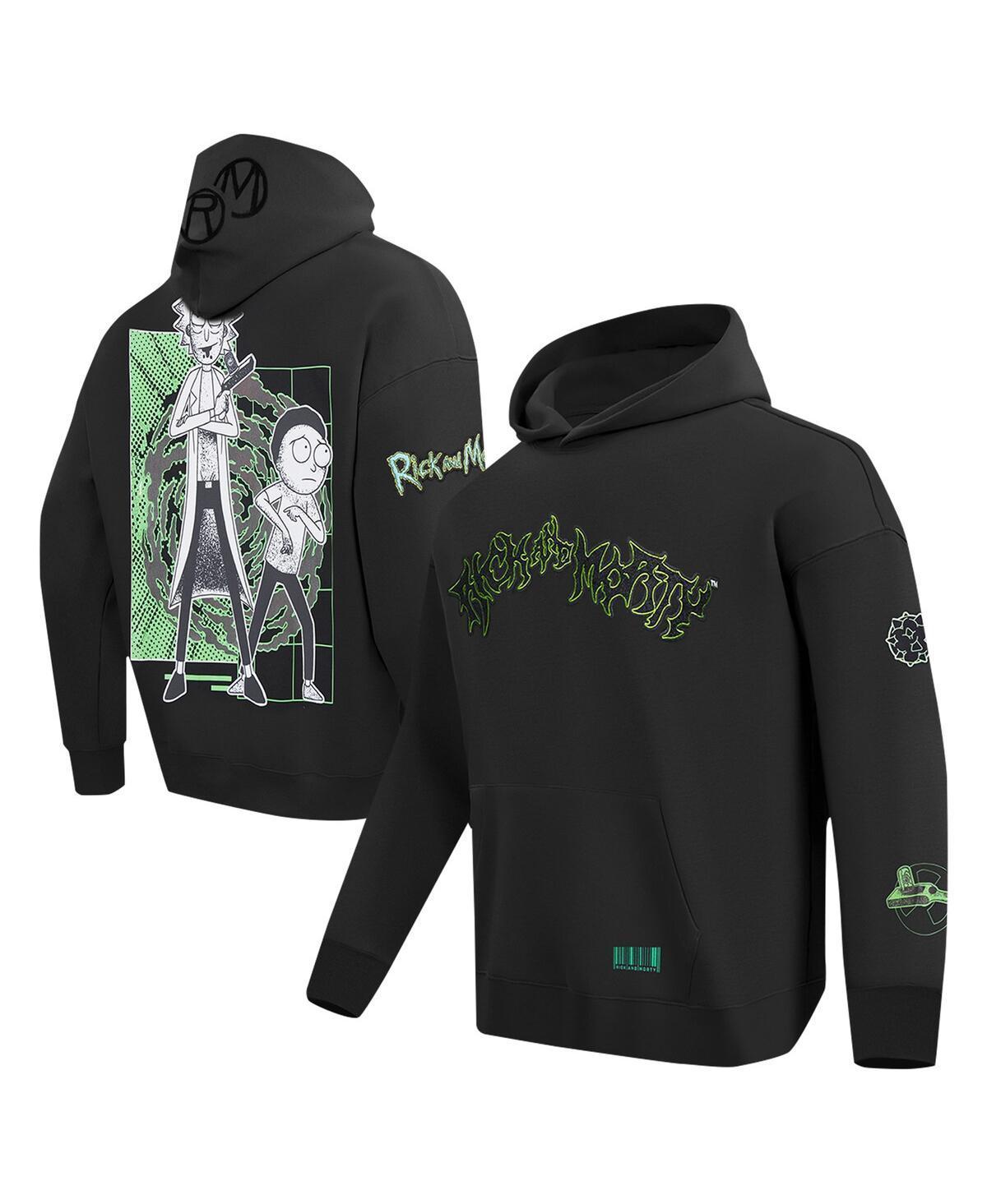 Freeze Max Mens Black Rick And Morty 90s Rave Rickvival Pullover Hoodie Product Image