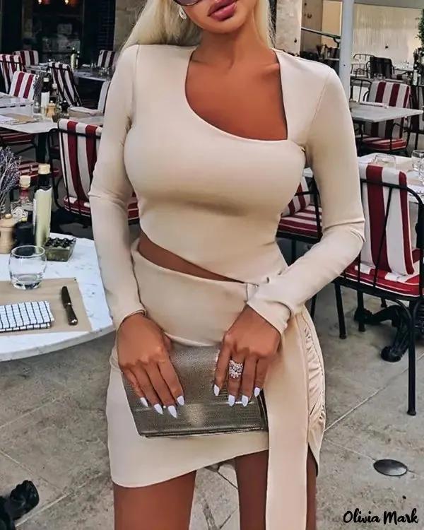 Olivia Mark – Irregular Cutout Bodycon Dress Product Image