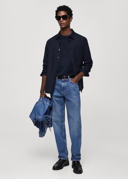 MANGO MAN - Bob straight-fit jeans dark blueMen Product Image