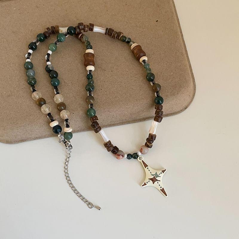 Beaded Star Pendant Necklace Product Image