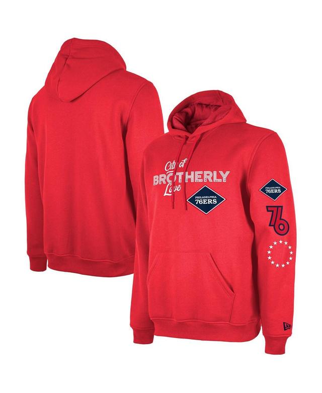 Mens New Era Red Philadelphia 76ers 2023/24 City Edition Pullover Hoodie Product Image