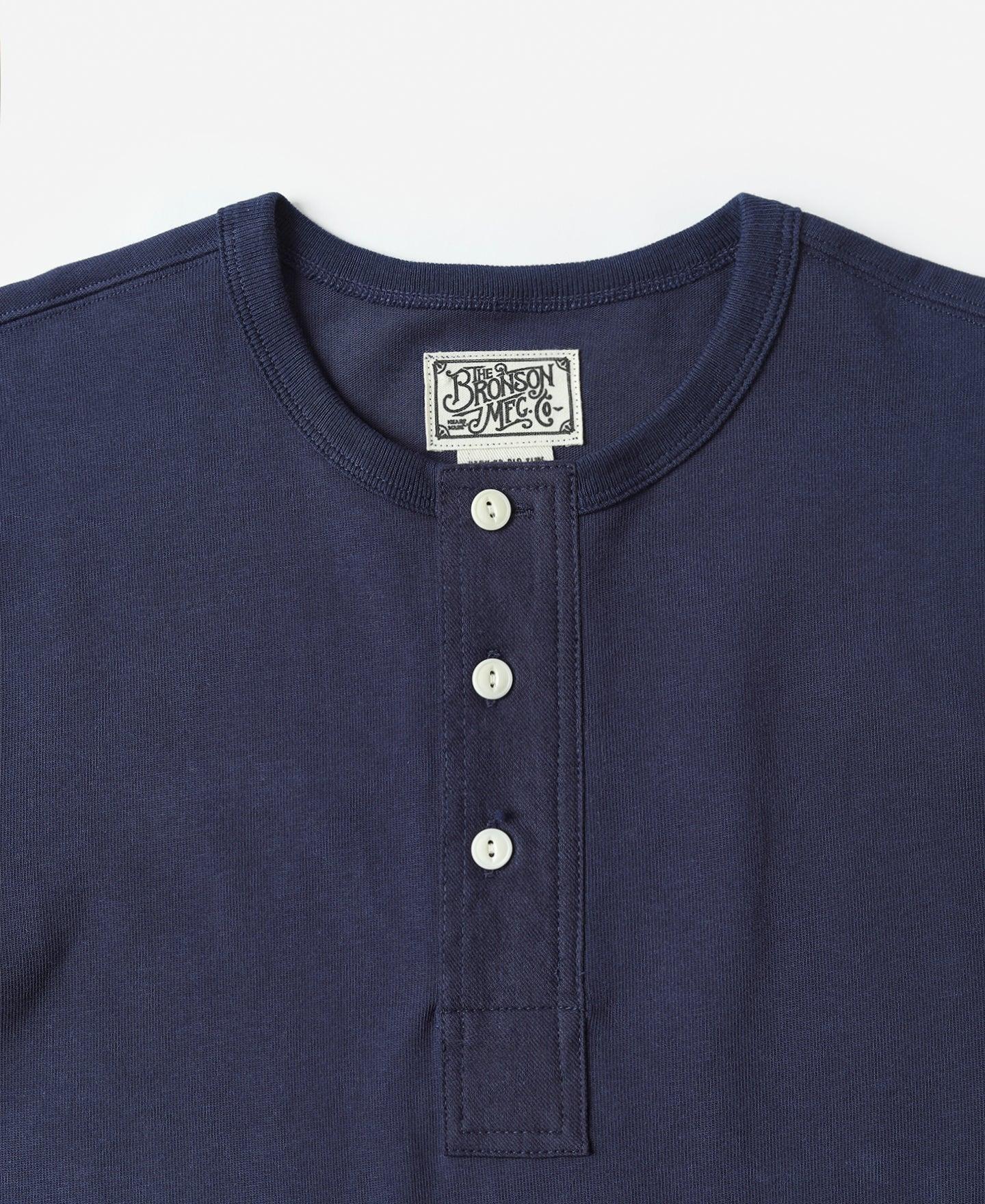 Vintage Short Sleeve Henley T-Shirt - Navy Product Image