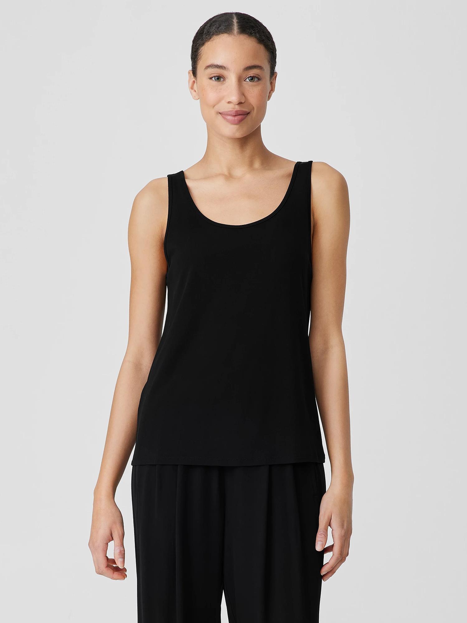 EILEEN FISHER Stretch Silk Jersey Scoop Neck Tankfemale Product Image