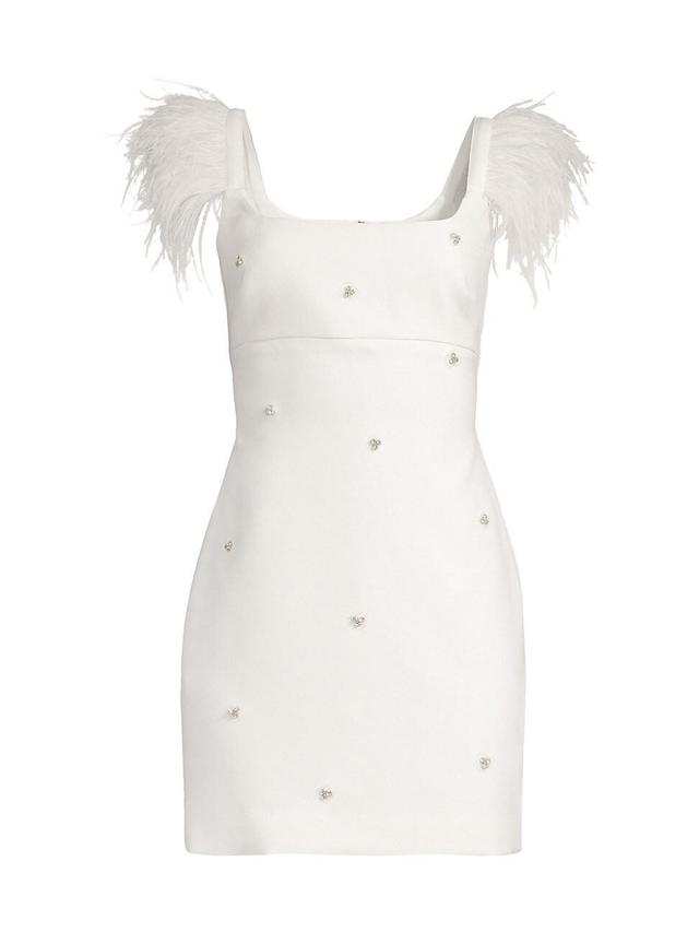 Womens Cameron Feather & Crystal Minidress Product Image