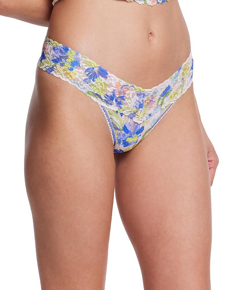 Printed Low-Rise Signature Lace Thong Product Image