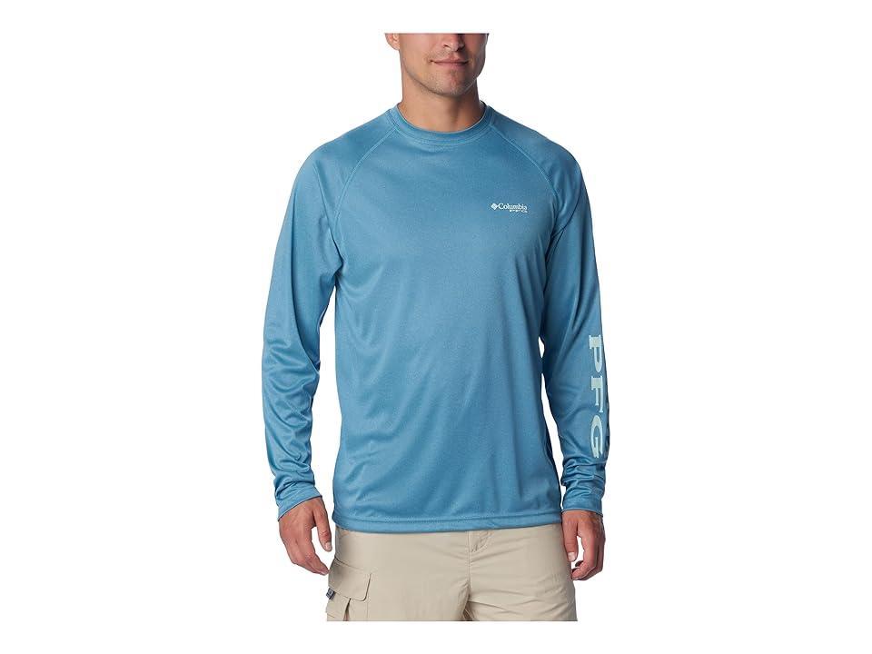 Columbia Terminal Tackle Heather Long Sleeve Shirt (Canyon Heather/Icy Morn Logo) Men's Long Sleeve Pullover Product Image