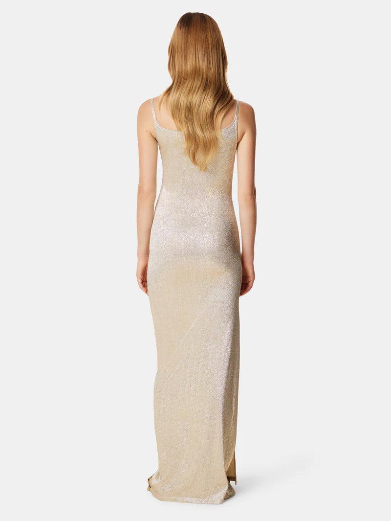 Gold Long Dress in Lurex Product Image