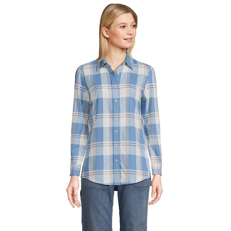 Womens Lands End Flannel Boyfriend Shirt Product Image