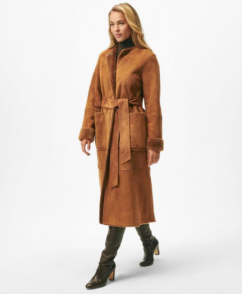 Reversible Belted Shearling Coat Product Image