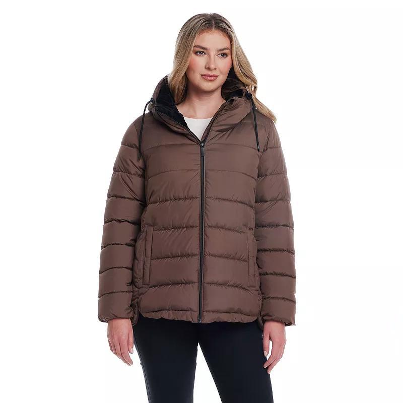 Womens Weathercast Hooded Puffer Coat with Cozy Pile Product Image