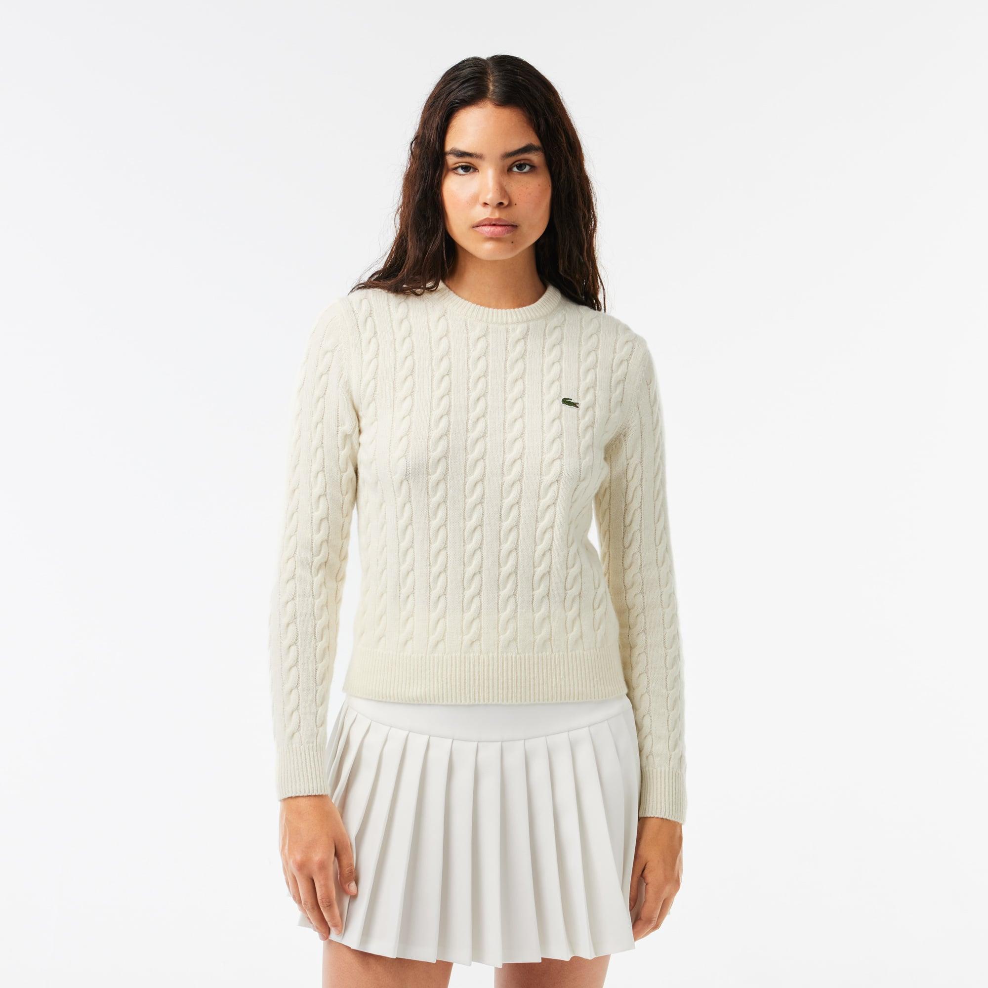 Cotton and Wool Cable Knit Sweater Product Image