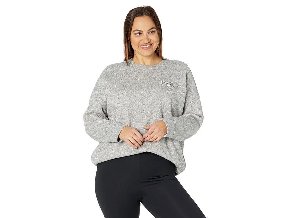 Madewell Plus Size MWL Foundational Fleece Classic Crew Neck Graphic Sweatshirt (Heather Pepper) Women's Clothing Product Image