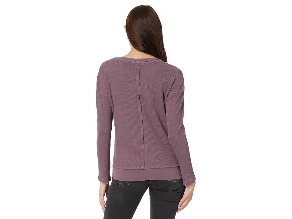 Mod-o-doc Long Sleeve Crew Neck Boxy Top (Dusty Plum) Women's Clothing Product Image