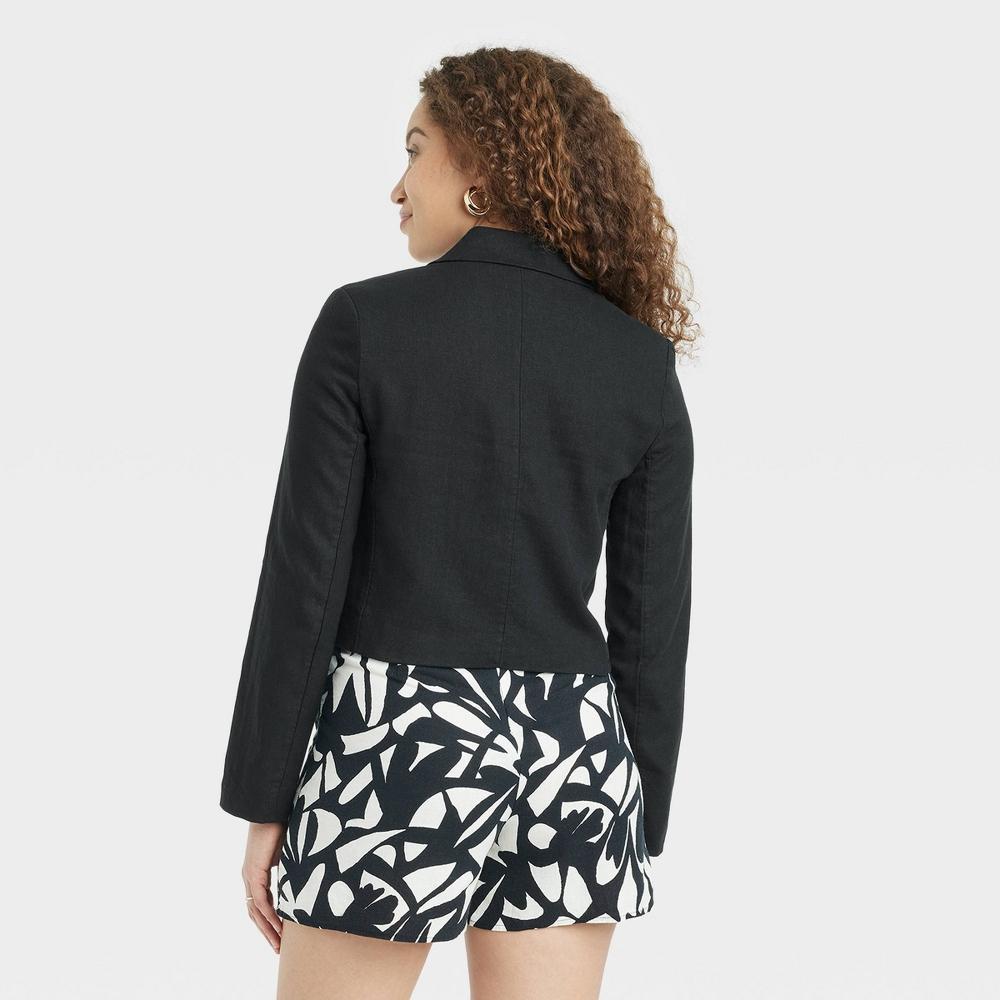 Womens Cropped Blazer - A New Day Black Product Image