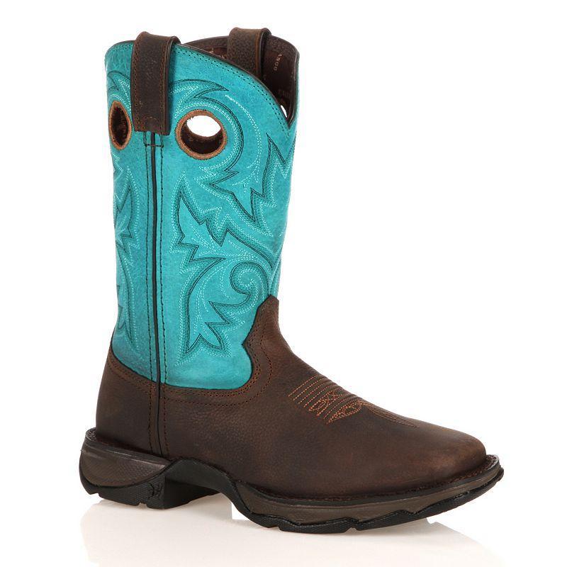 Durango Lady Rebel Womens Steel-Toe Cowboy Boots Blue Product Image