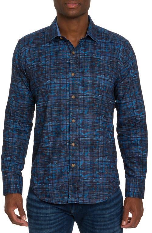 Robert Graham Anomaly Herringbone Wave Print Cotton Button-Up Shirt Product Image