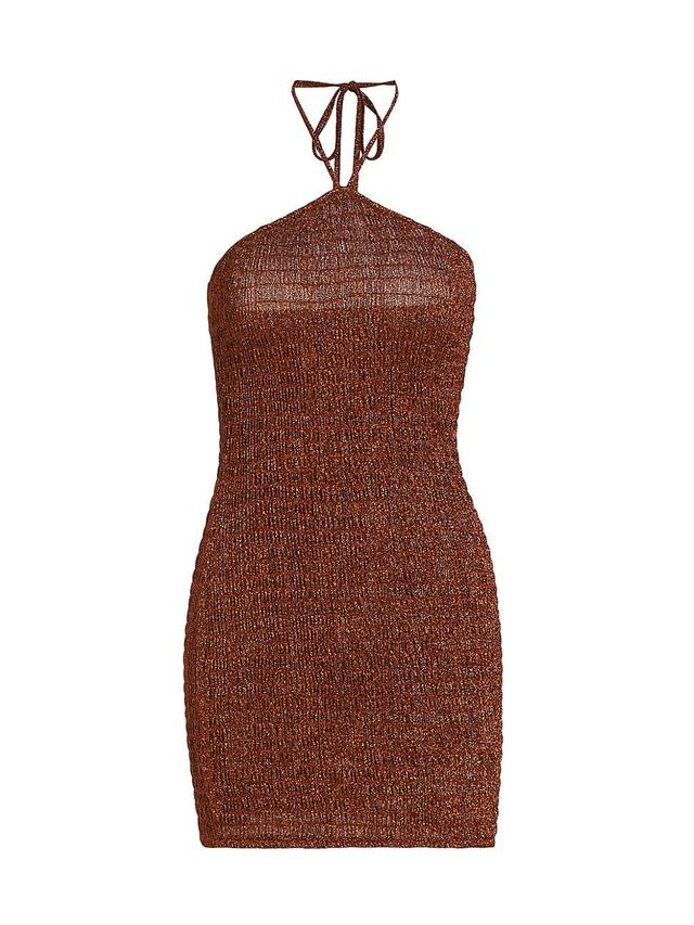 Womens Glittery Ruched Minidress Product Image