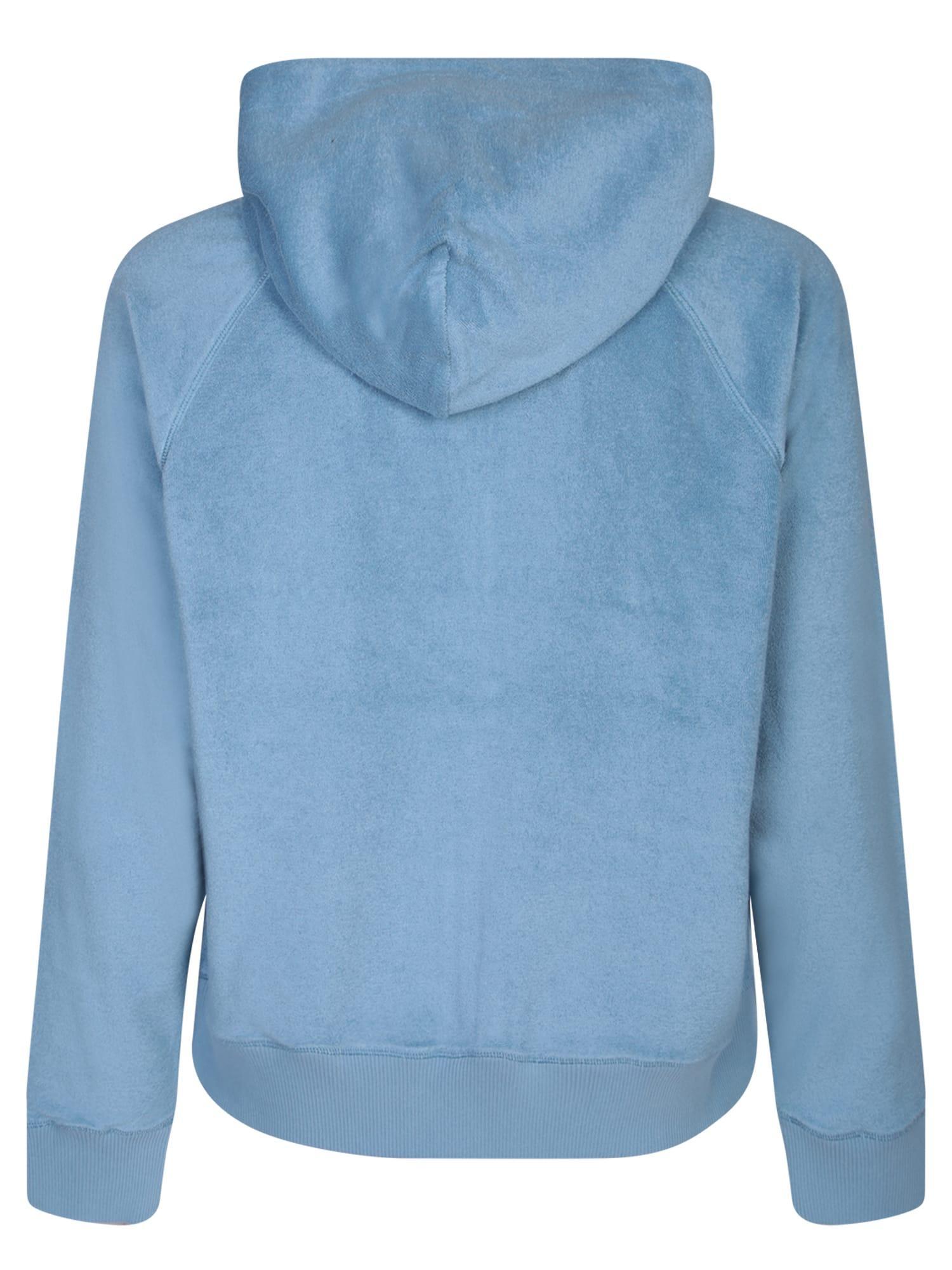 TOM FORD Towelling Cotton-terry Zip-up Hoodie In Blue Product Image