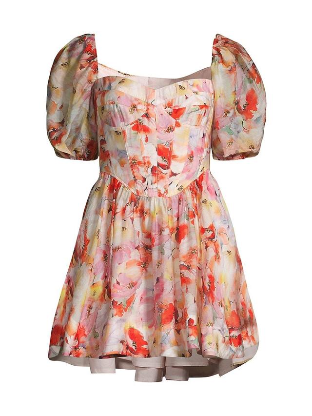 Womens Kiah Floral Corset Minidress Product Image