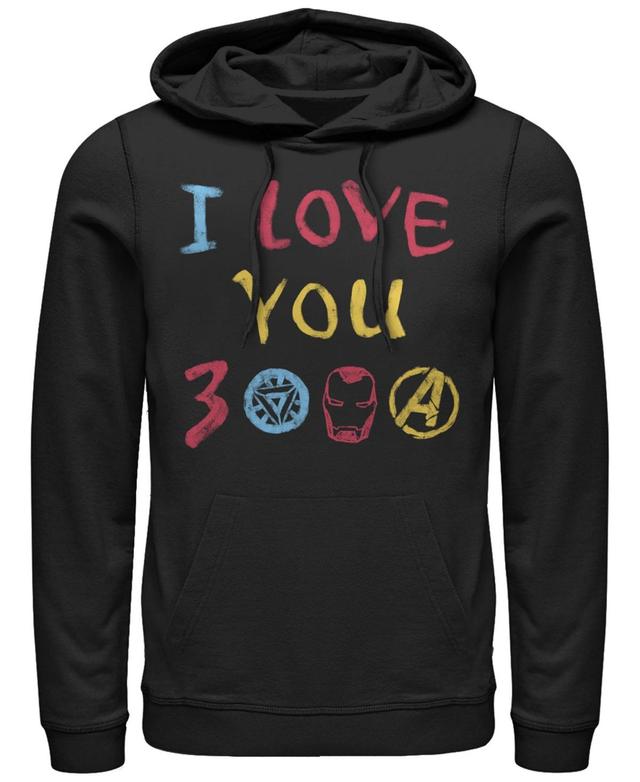 Marvel Mens Avengers Endgame Iron Man Hand Drawn I Love You 3000, Pullover Hoodie Product Image