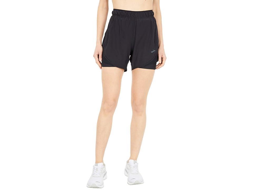 Brooks Women's Chaser 5 Inch 2-In-1 Short Black Product Image