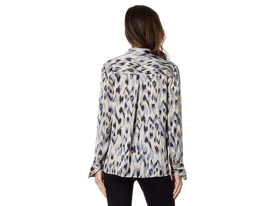 NIC+ZOE Petite Misty Ikat Shirt (Grey Multi) Women's Clothing Product Image