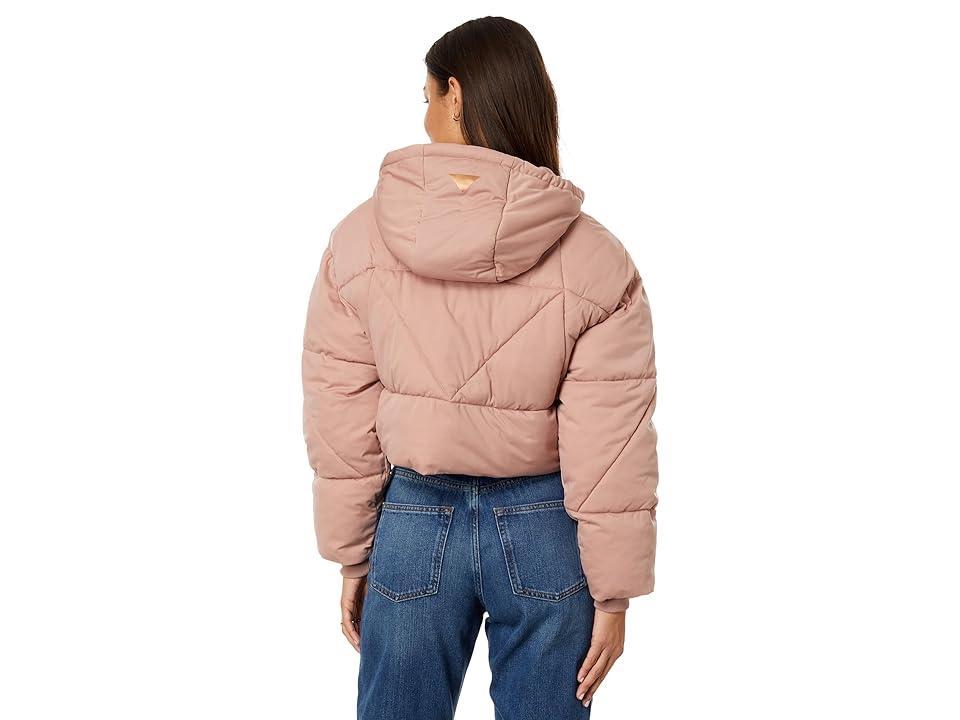 Avec Les Filles Water-Resistant Knit Cropped Puffer (Clay) Women's Clothing Product Image