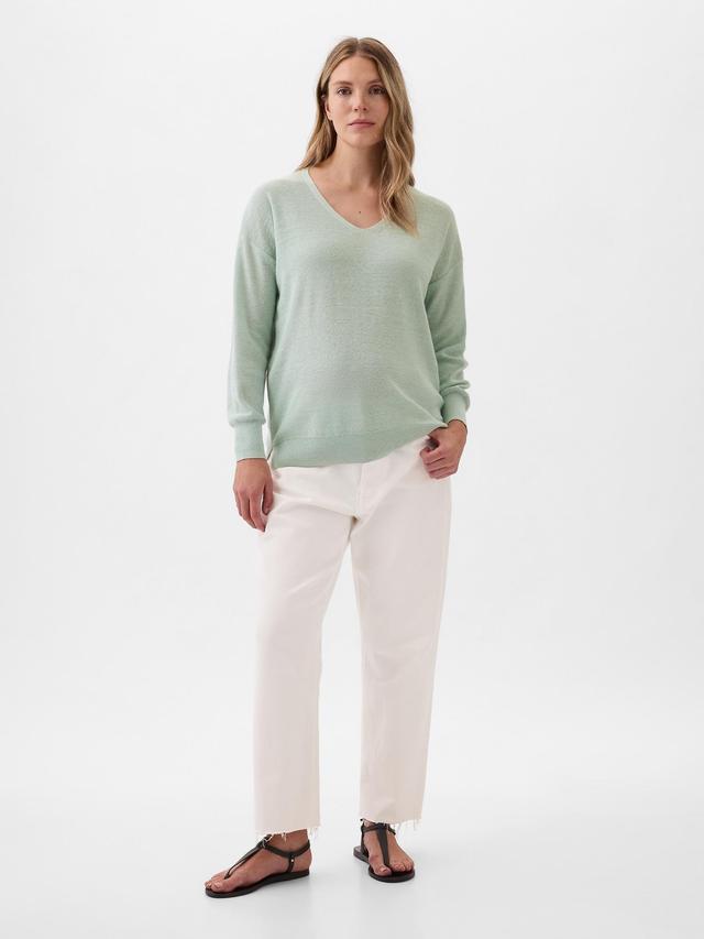 Maternity Linen-Blend Sweater Product Image