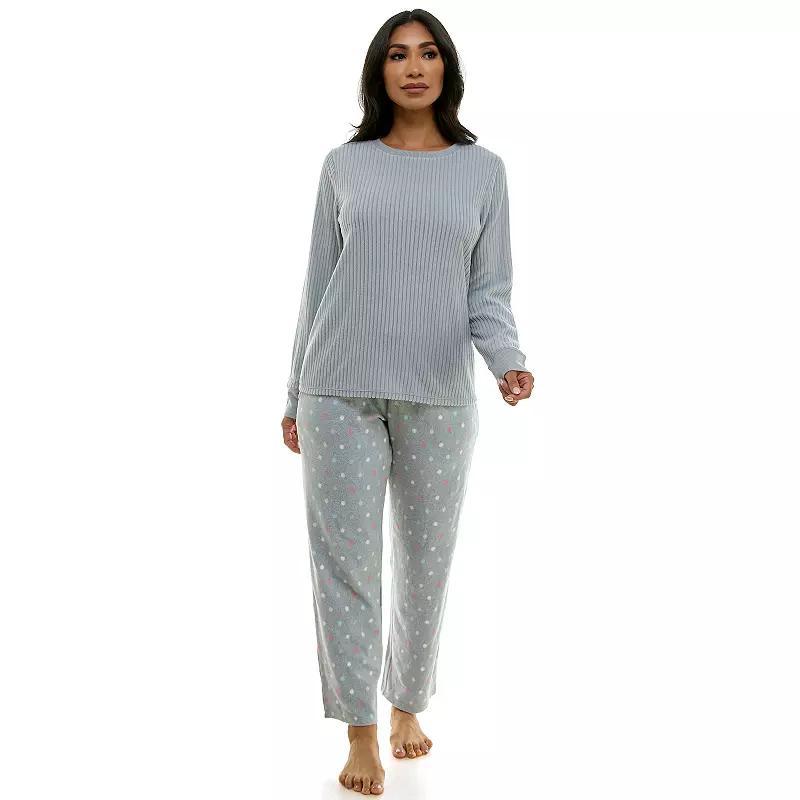 Petite Croft & Barrow 2-pc. Long Sleeve Pajama Top & Pajama Pants Sleep Set, Womens Product Image