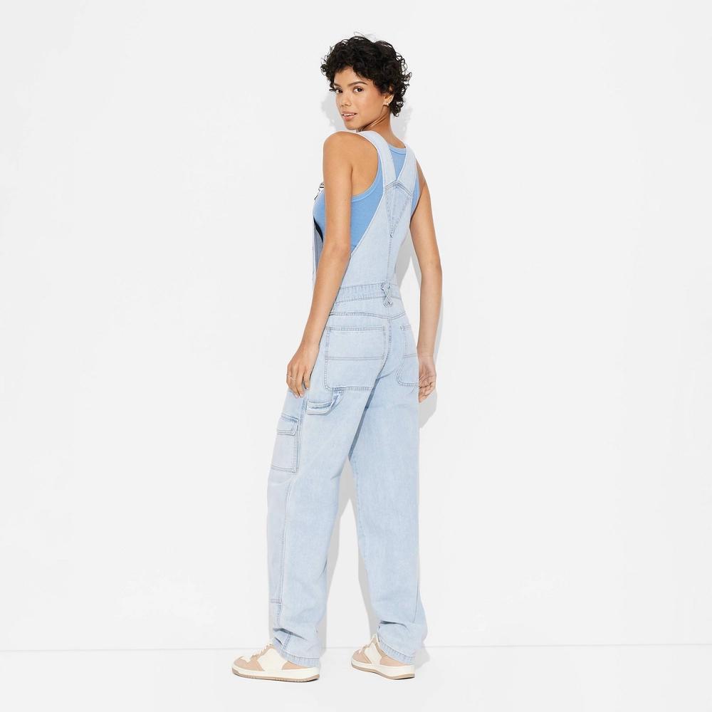 Womens Baggy Overalls - Wild Fable Light Wash XL Product Image