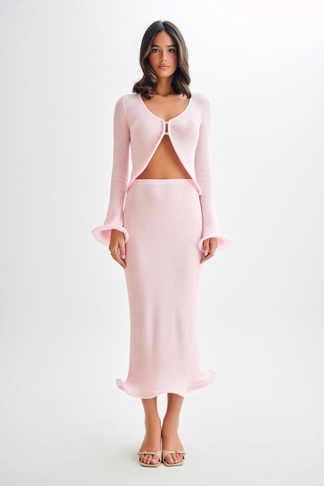 Gigi Knit Midi Skirt - Misty Rose Product Image