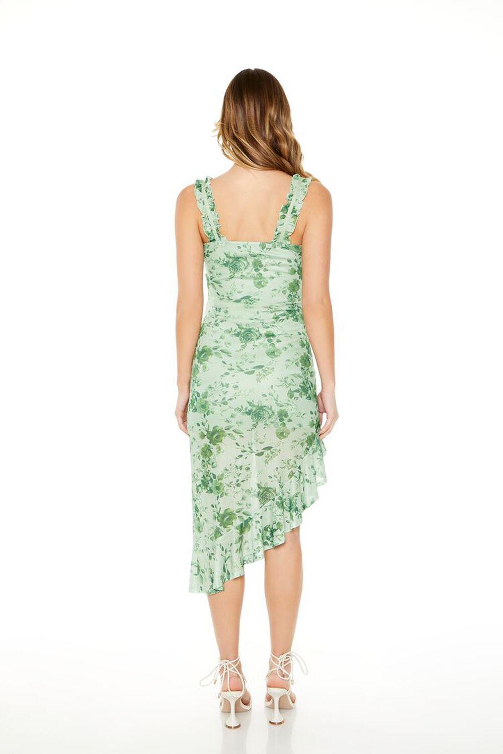 Floral Print Asymmetrical Midi Dress | Forever 21 Product Image