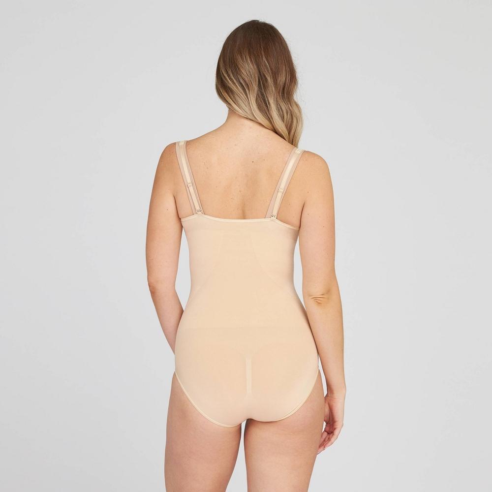 ASSETS by SPANX Womens Remarkable Results Open-Bust Brief Bodysuit - Beige Product Image