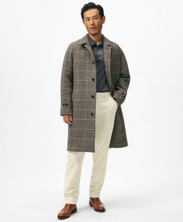 Wool-Blend Balmacaan Checked Coat Product Image