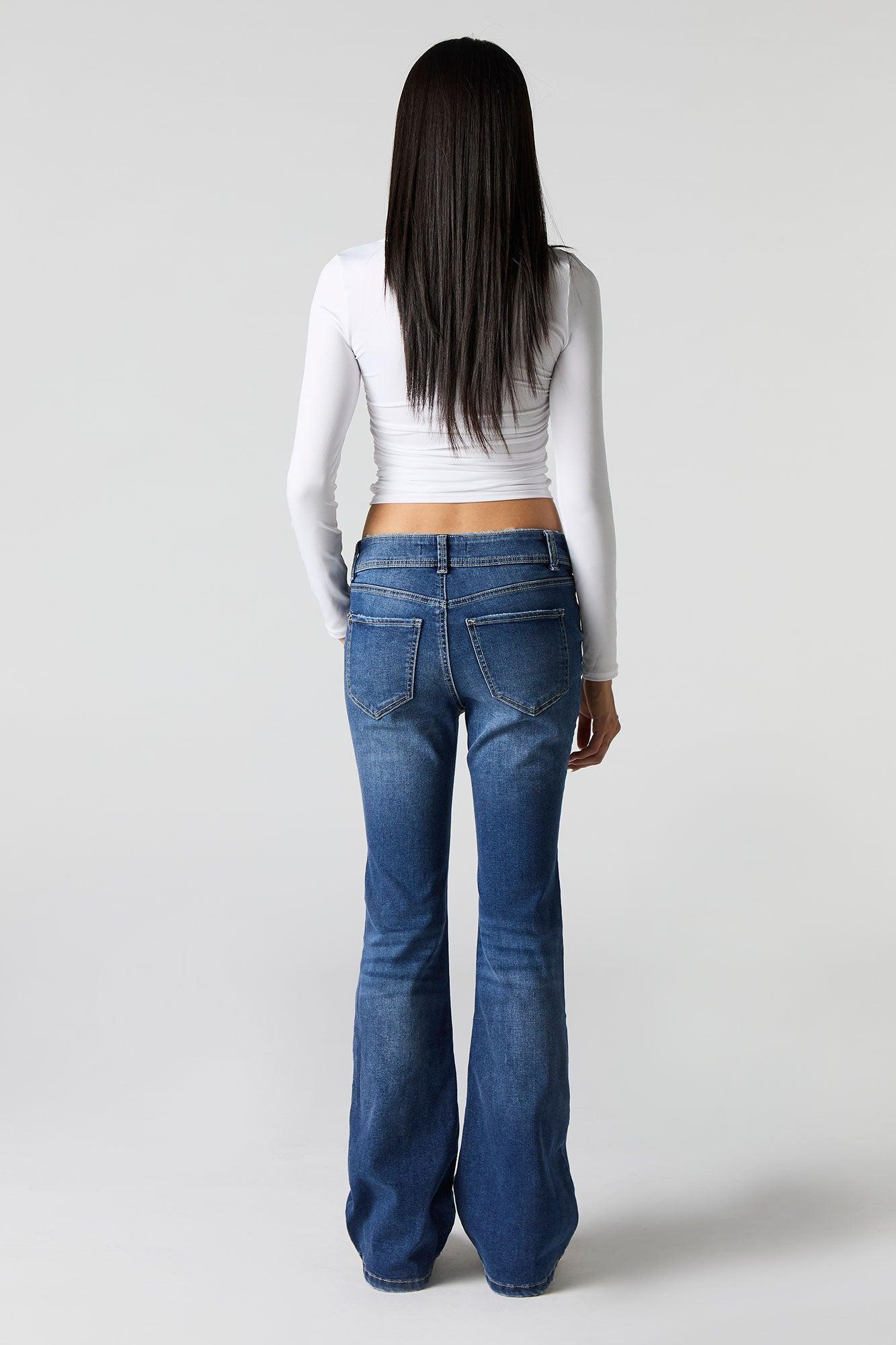 Dark Wash Low Rise Flare Jean Female Product Image