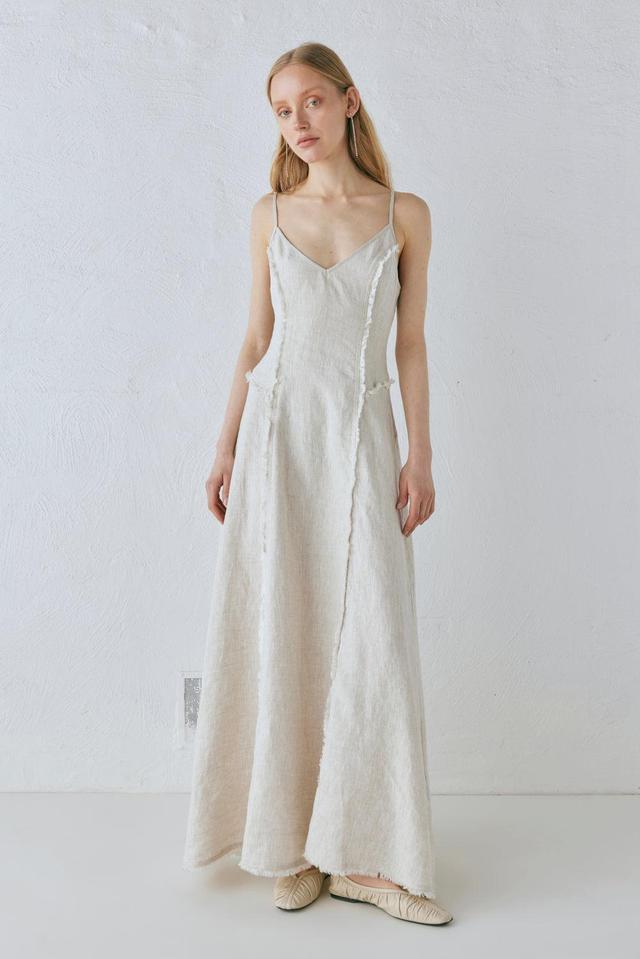 Thea Linen Maxi Dress Natural Product Image