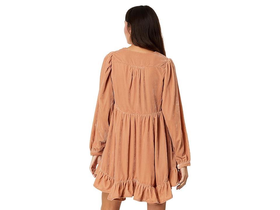 Free People Estella Velvet Mini in Coral. Product Image