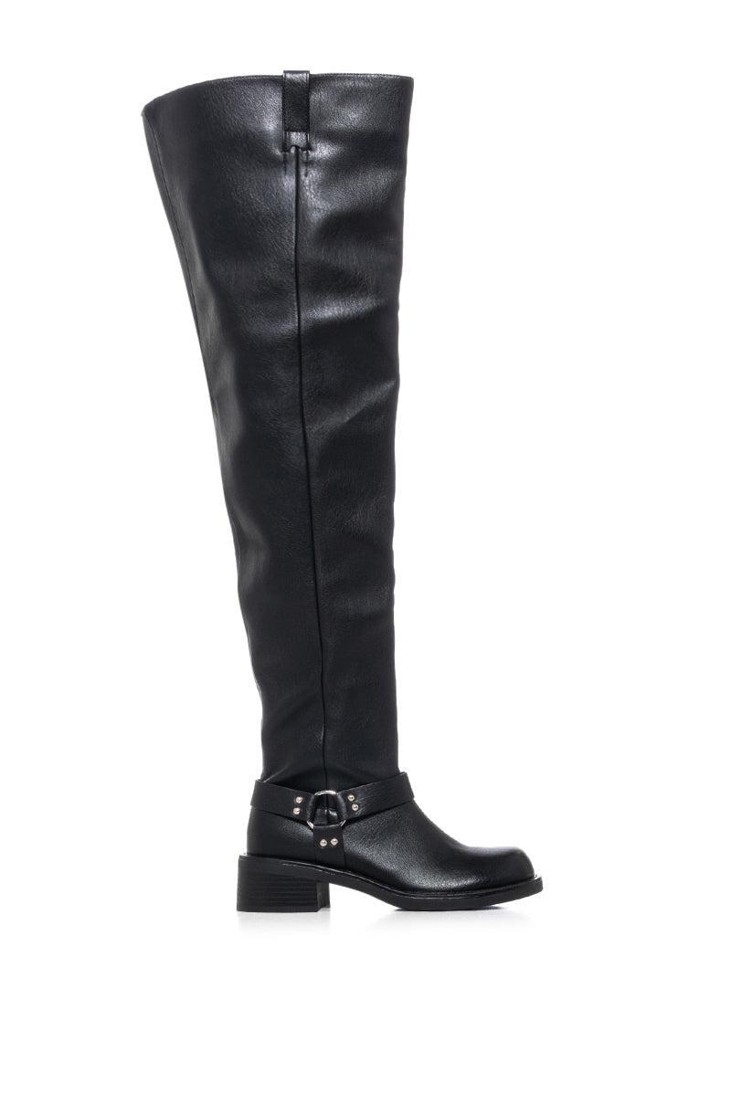 AZALEA WANG GLASTONBURY BLACK OVER THE KNEE BOOT Product Image