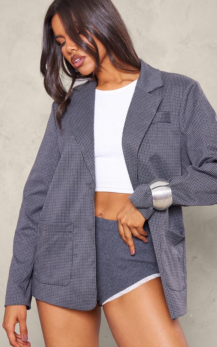 Grey Pocket Detail Oversized Blazer Product Image