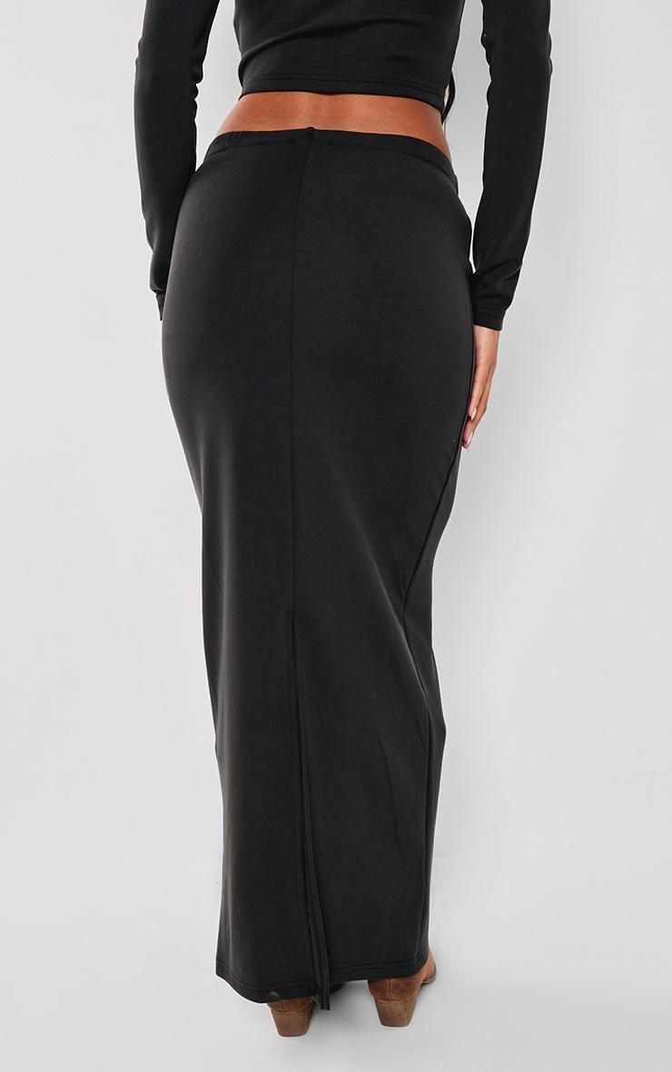 Black Premium Soft Touch Low Rise  Maxi Skirt Product Image