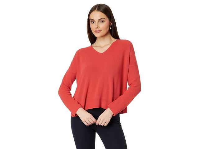 Eileen Fisher V-Neck Organic Cotton Pullover Sweater Product Image