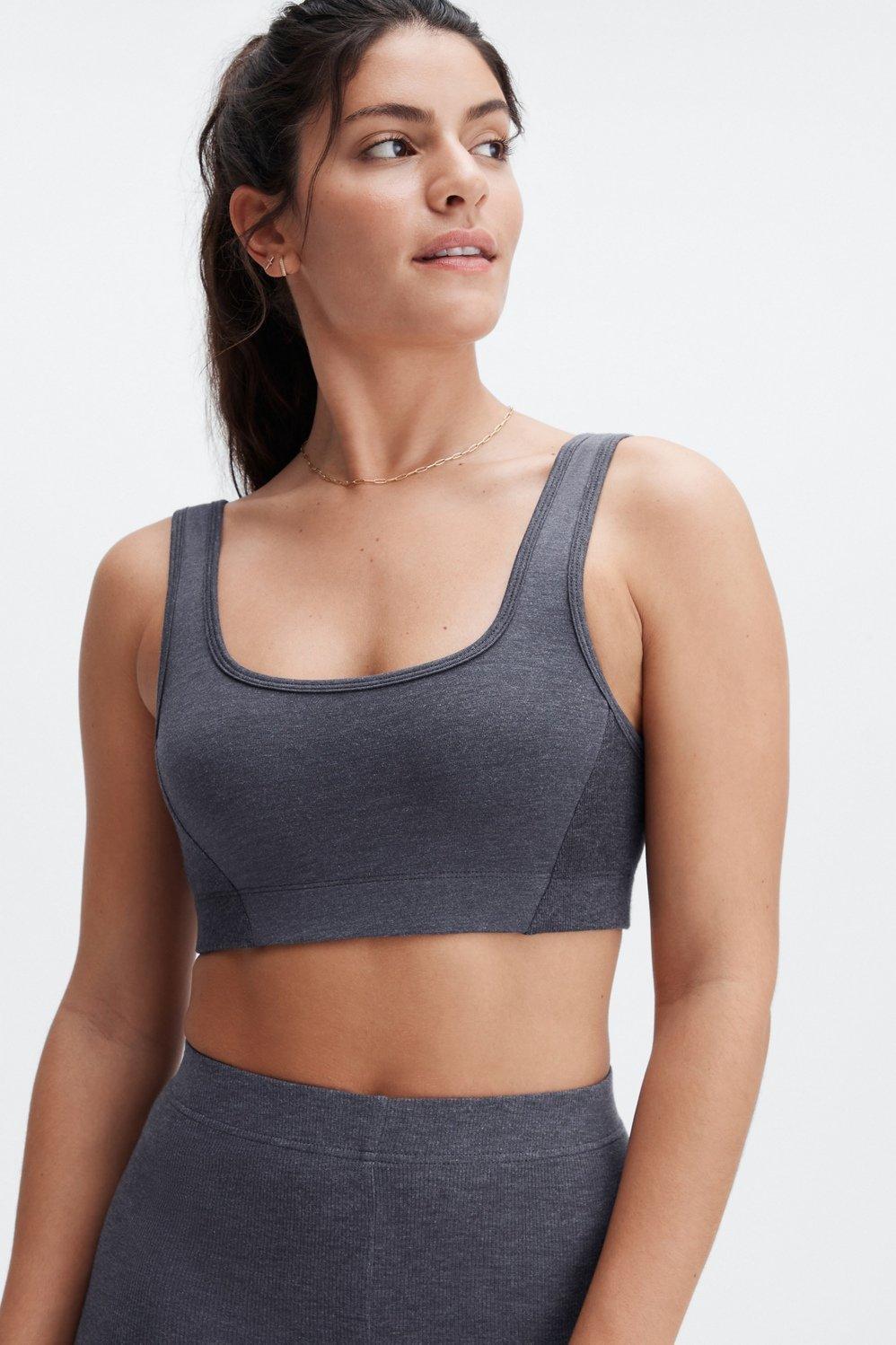 Fabletics RestoreKnit Scoop Back Bralette Womens Pewter Size XXL Product Image