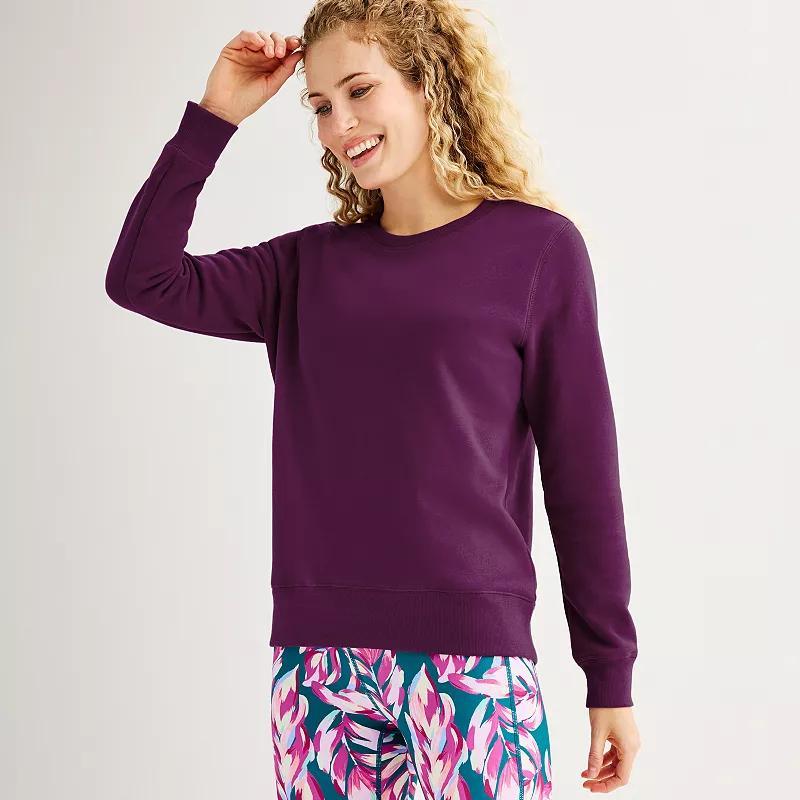 Womens Tek Gear Ultrasoft Fleece Crewneck Sweatshirt Purple Appeal Product Image