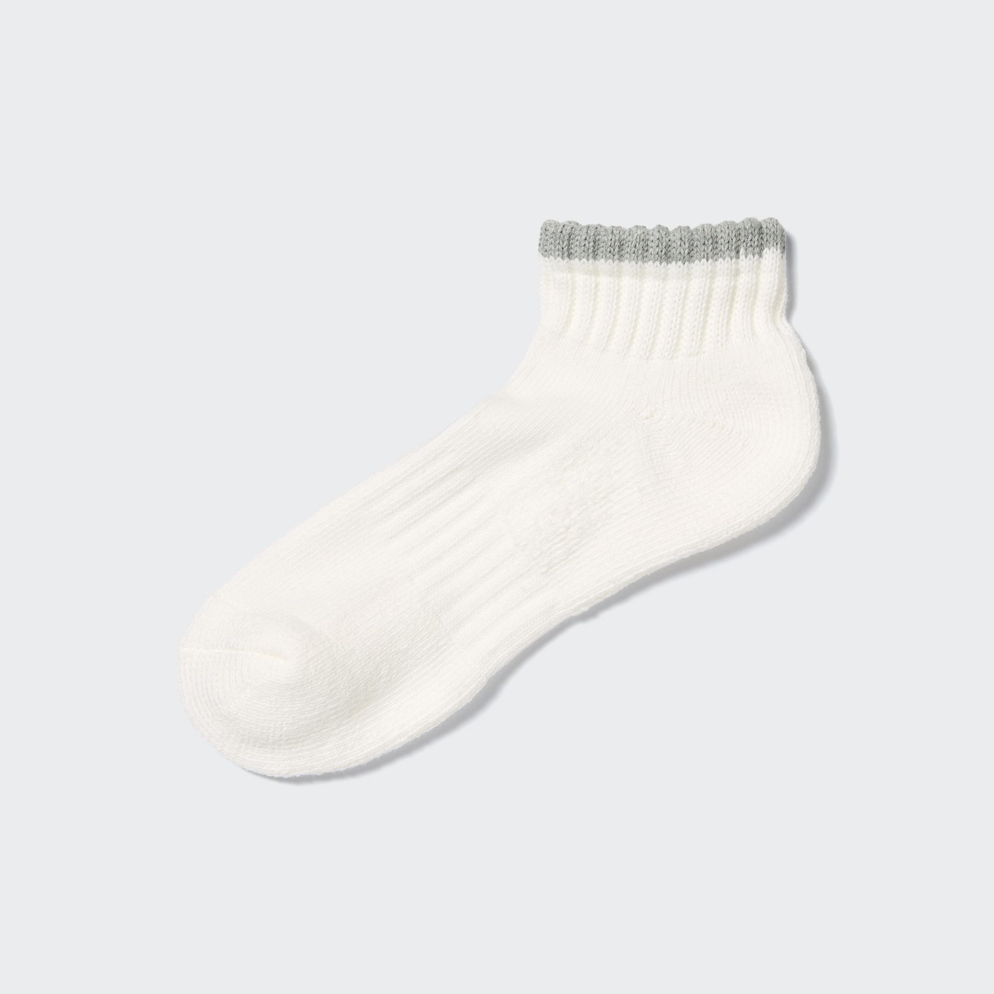 Mens Pile-Lined Short Socks with Deodorizing Off White US8-US11 UNIQLO US Product Image