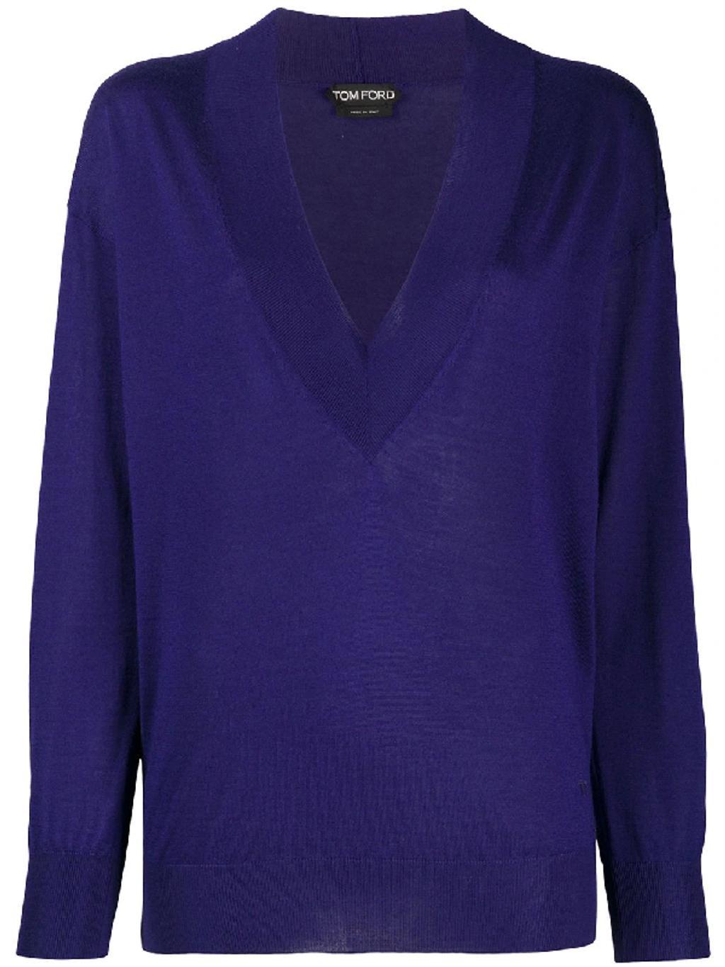 TOM FORD Deep V-neck Jumper In Viola Product Image