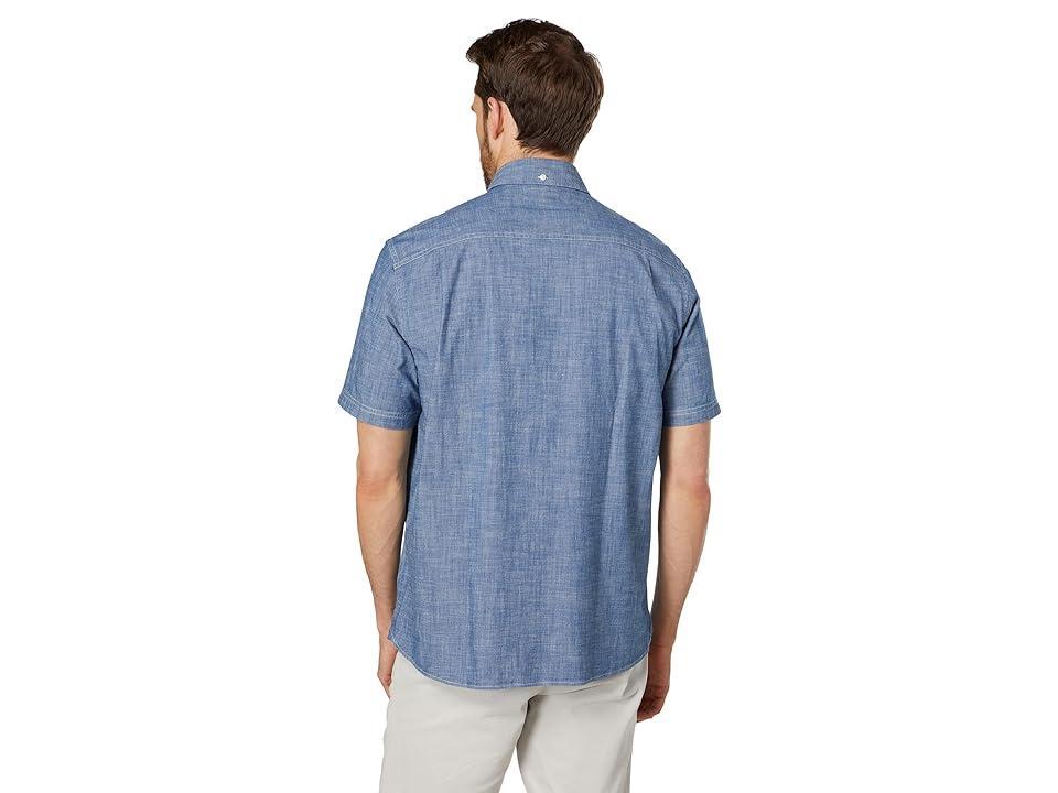 L.L.Bean Comfort Stretch Chambray Shirt Short Sleeve Traditional Fit (Indigo) Men's Clothing Product Image