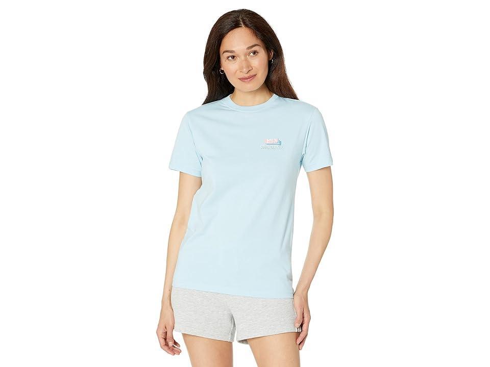 Southern Tide Short Sleeve Umbrella Rows Tee (Aquamarine) Women's Clothing Product Image