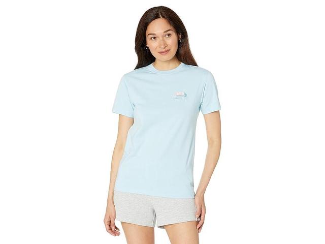 Southern Tide Short Sleeve Umbrella Rows Tee (Aquamarine) Women's Clothing Product Image