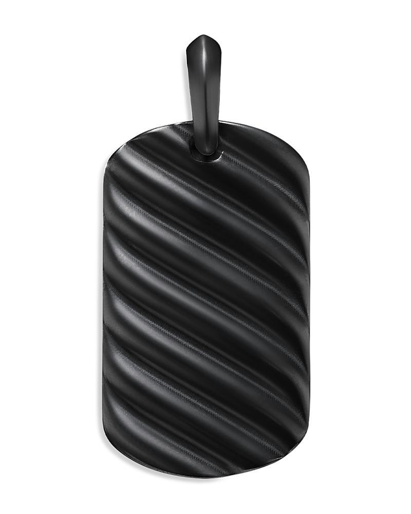 Mens Sculpted Cable Tag in Titanium, 35MM Product Image